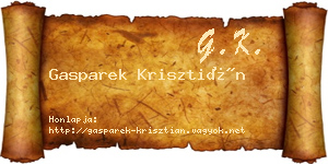 Gasparek Krisztián névjegykártya